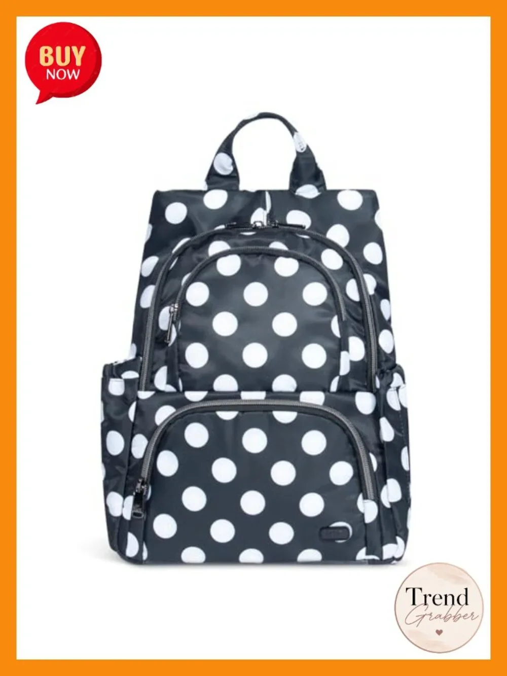 Water-Resistant Polyester Backpack with RFID Protection, 12 Pockets, Adjustable